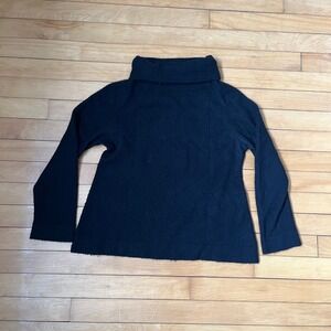 m0851 Black 100% Fine Cashmere Turtleneck Sweater Womens Large L/G